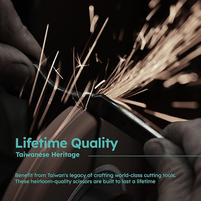 7" Dog Grooming Scissors – Handcrafted, Ergonomic, VG10 Stainless Steel for Sharper, Tougher, Better Edge Retention, Lightweight Shears with 3D Convex Blade for Dogs and Cats-PurrikoPets