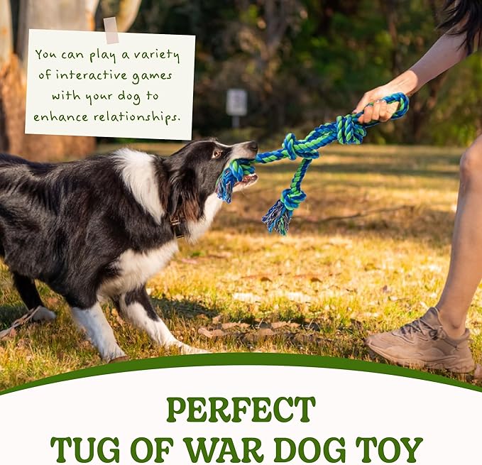 Dog Rope Toy for Large Dogs, 2 Pack Heavy Duty Dog Chew Toys for Aggressive Chewers, Indestructible Dog Toys for Super Chewer, Durable Tug of War Pet Toy for Medium to Large Breed Teeth Cleaning-PurrikoPets
