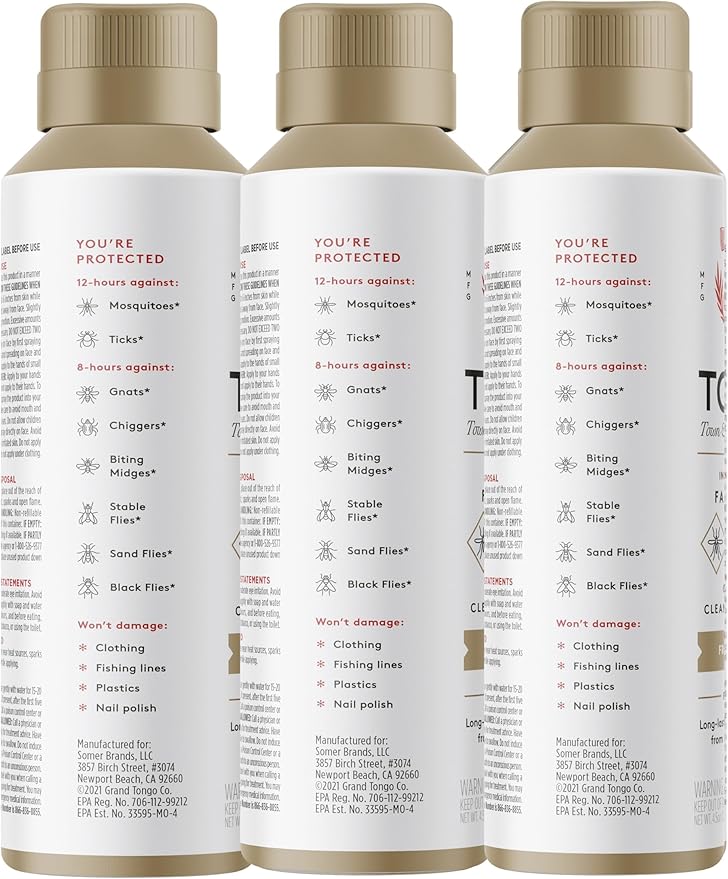 Fragrance Free Insect Repellent, 12-Hour Mosquito & Tick Protection, Picaridin-Based, Water-Based, Lightweight, Quick-Drying, DEET Alternative, Face & Body Use, 3 Pack-PurrikoPets