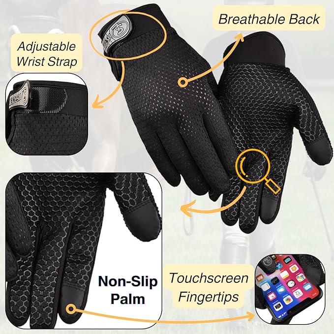 Equestrian Set - Helmet and Gloves for Horseback Riding and Training - Horse Riding Safety Gear Helmets Equestrian Equi-Pro Gear Gloves for Women, Man-PurrikoPets