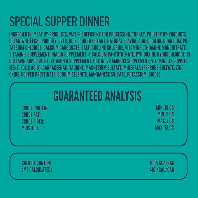 A Strong Heart Canned Wet Cat Food, Special Supper Dinner - 13.2 oz Cans (Pack of 12), Made in The USA with Real Turkey & Fish-PurrikoPets