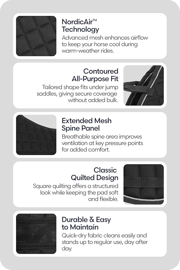 Equinavia Svalbard NordicAir™ Tech All Purpose Saddle Pad | Breathable Micromesh | Contoured Shape-PurrikoPets