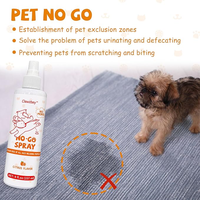 Dog Potty Spray Set, No-Go Spray & Potty Training Spray, Puppy Essentials, Stops Urination & Marking, Indoor and Outdoor Use (8 fl oz) Large Capacity, More Suitable for Multi-Dog Households-PurrikoPets