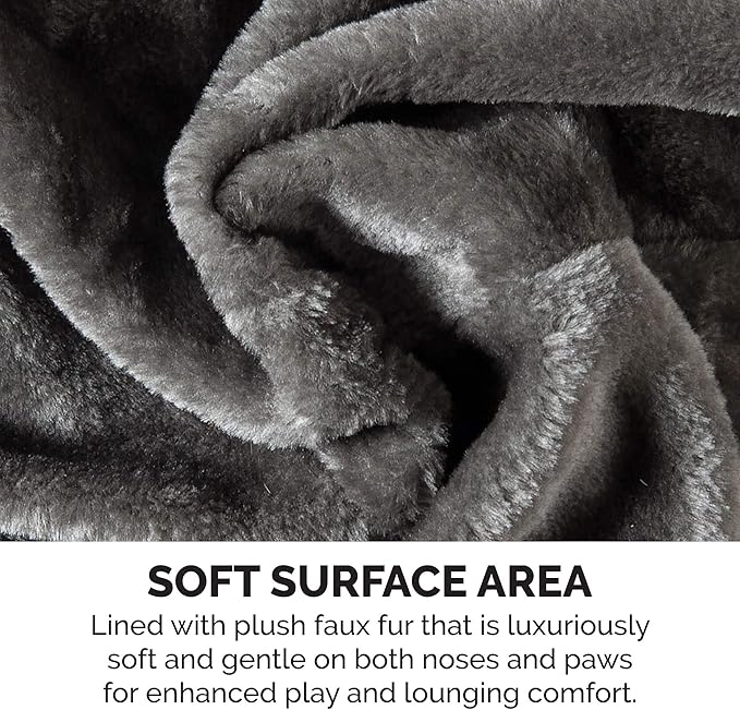 Furhaven 69.3" Tall Cat Tree for Indoor Cats, Ft. Sisal Scratching Posts, 2x Cat Condos, & Toys - Tiger Tough Double Decker Interactive Playground Tower - Silver Gray, One Size-PurrikoPets