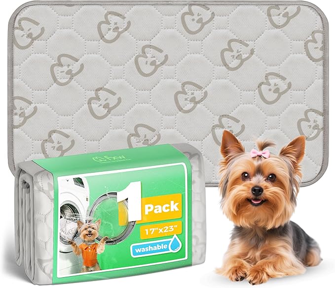 FXW Washable Pee Pads for Dogs, Puppy Pads with Super Absorbent, Specifically Designed for 24inch Cages, 23" × 17" Rectangle, Khaki, 1 Pack-PurrikoPets