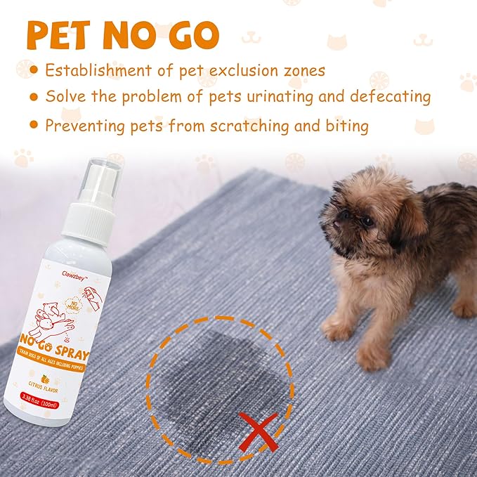 Dog Potty Spray Set, No-Go Spray & Potty Training Spray, Puppy Essentials, Stops Urination & Marking, Indoor and Outdoor Use (3.38 fl oz)-PurrikoPets