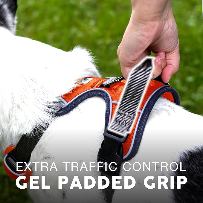 Embark Adventure Dog Harness, Reflective Trim No Pull Dog Harness for Large Dogs - Military Grade Nylon, Front Clip with Gel Lined Handle. Soft & Padded Puppy-PurrikoPets