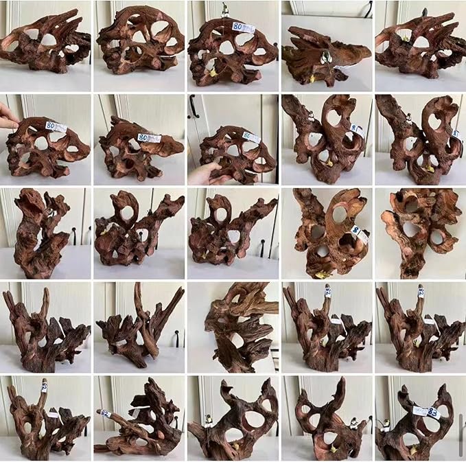 Driftwood for Aquarium Natural Aquarium Wood for Aquascaping Fish Tank Decorations Reptile Tank Decor (Porous Natural Driftwood 10-16“)-PurrikoPets