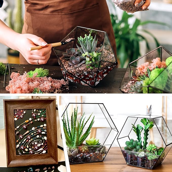 10LB Amber Flat Glass Marbles for Vases, Gemstone Beads Vase Filler Decorative Glass Pebbles for Fish Tank, DIY Crafts, Autumn Centerpieces, Aquarium Decor Rocks-PurrikoPets