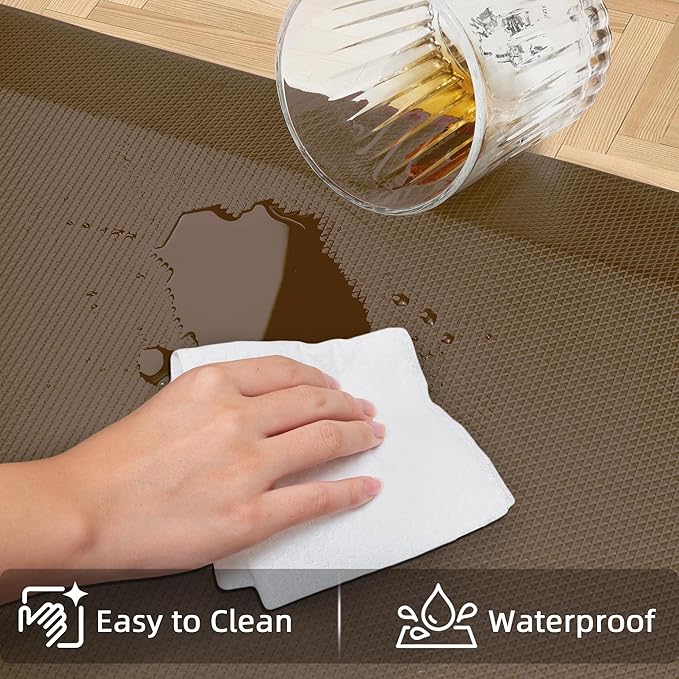 2 PCS Anti Fatigue Kitchen Mats for Floor, Brown 9/10 Extra Thick Cushioned Standing Desk Mat, Comfort Memory Foam Ergonomic Rugs and Mats Non-Slip Waterproof for Office, Kitchen, 20"x32"+20"x48"-PurrikoPets