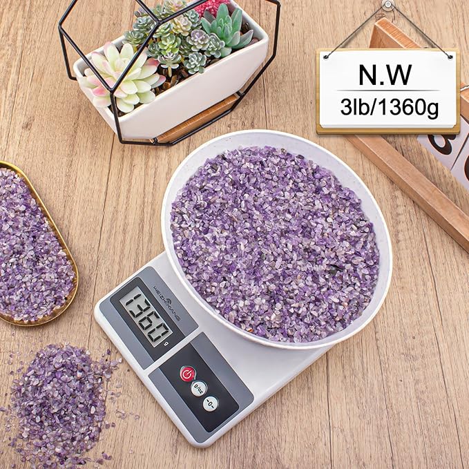3 Lb Amethyst Crushed Stones Quartz Crystals Chips Bulk, Natural Tumbled Healing Stones for Decorative Fish Tank Vase Fillers Aquarium Gravel Rocks-PurrikoPets