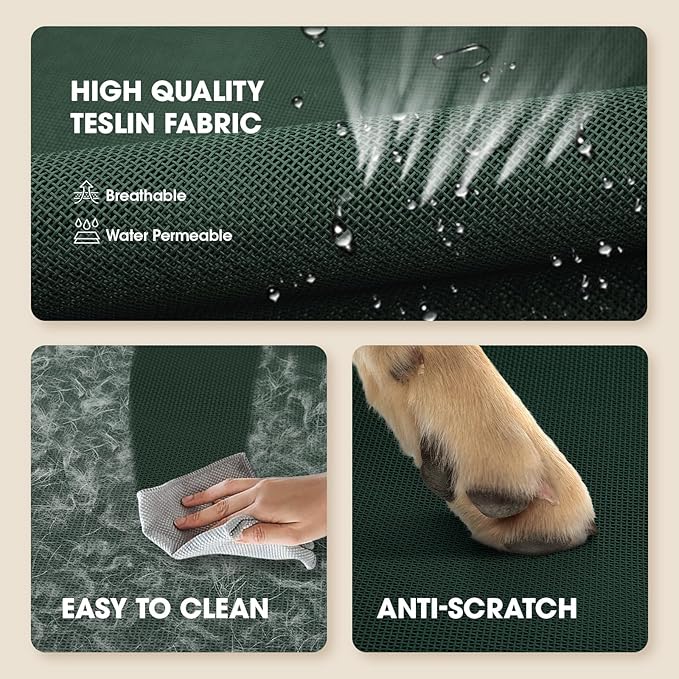 Elevated Dog Bed, Raised Outdoor Pet Cot for Extra Large Sized Breeds, Portable Cooling Hammock With Breathable & Washable Mesh, Indoor & Outdoor Use, Skid-Resistant Feet-PurrikoPets