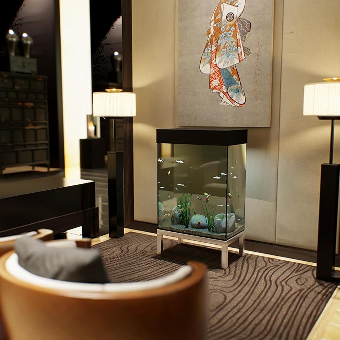 14 in X 24 in. Aquarium Stand | Industrial Style Aluminum Fish Tank Base with Open Frame Design-PurrikoPets