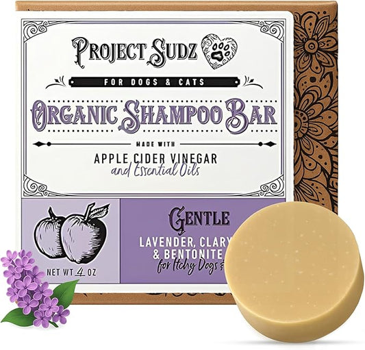 Gentle All Natural Dog Shampoo for Dry Coat for Sensitive Skin | Bar Shampoo for Dogs | Organic Dog Shampoo Sensitive Skin | Lavender (2)-PurrikoPets