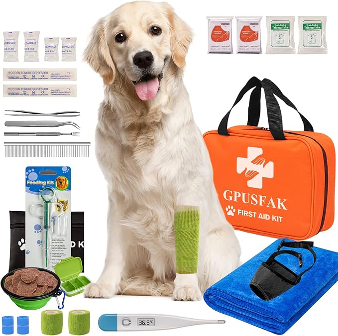 Dog First Aid Kit - Pet First Aid Kit for Dogs and Cats Pet First Aid Supplies for Car Traveling Home-PurrikoPets
