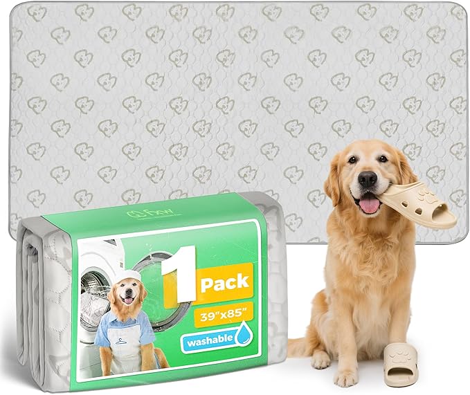 FXW Washable Pee Pads for Dogs, Puppy Pads with Super Absorbent, Specifically Designed for FXW Rollick/Homeplus 24inch 8 Panels Dog Playpen, 85" × 39" Rectangle, Khaki, 1 Pack-PurrikoPets