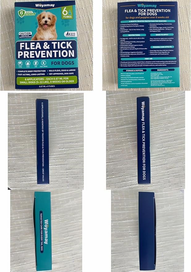 Flea and Tick Prevention for Small Dogs, 6-Month Supply Dog Flea and Tick Treatment Drops, Topical Fast-Acting Dog Flea Treatment for Small Dogs Up to 5 to 22 lbs-PurrikoPets