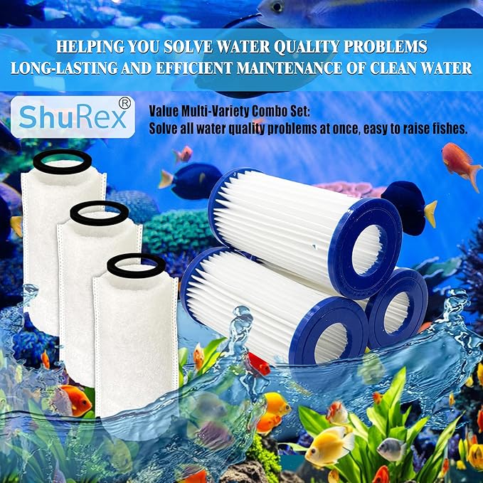 3 Pack Replacement Micron Cartridges, 3 JH Floss Sleeves, and 3 Foam Gaskets for MarineLand Magnum Polishing Internal Canister Filter; Micron Cartridge PA0140, ML90769 Rite-Size JH Floss Sleeve-PurrikoPets