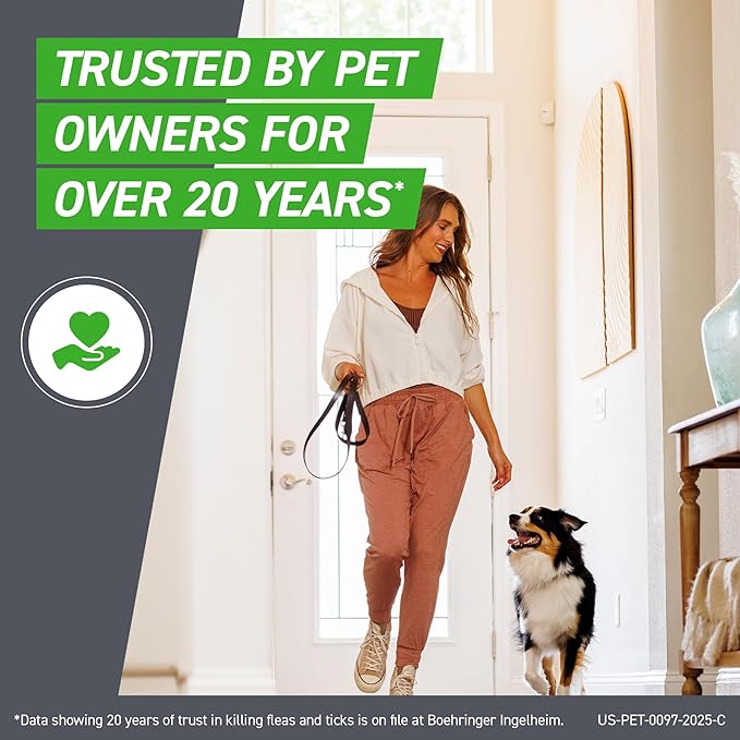 FRONTLINE Plus Flea and Tick Treatment for Large Dogs Up to 45 to 88 lbs. 3 Treatments-PurrikoPets