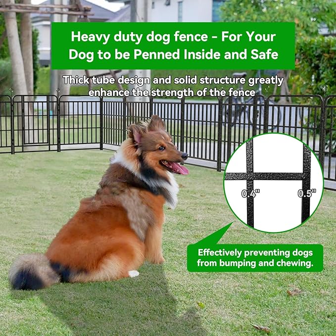 Dog Playpen Outdoor 8 Panels Heavy Duty Dog Fence 32" Height with Thick Pipe Anti-Rust with Doors Portable for RV Camping Yard, Total 18FT, 25 Sq.ft, Snowy Black-PurrikoPets