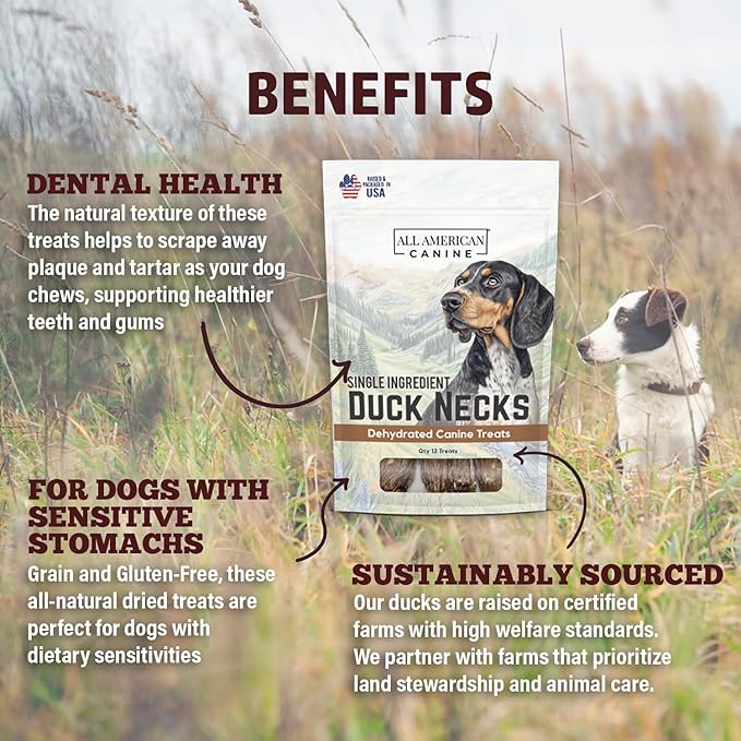 12 Natural Duck Neck Dog Treats – Single Ingredient, Dehydrated & Chewy – Low-Fat, High-Protein Training Reward – Made in USA-PurrikoPets