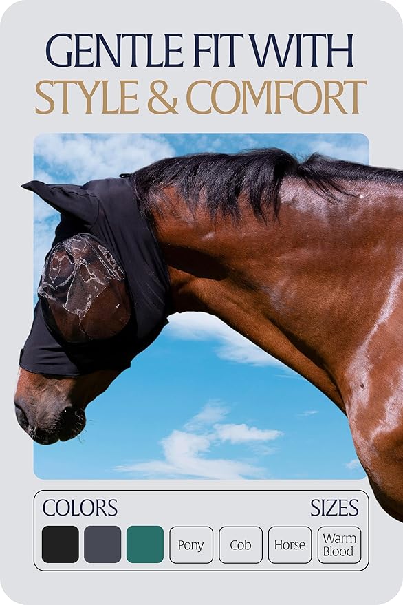 Equinavia Bug Out Fly Mask | Against Flies, Insects, UV Rays - Black - Warmblood-PurrikoPets