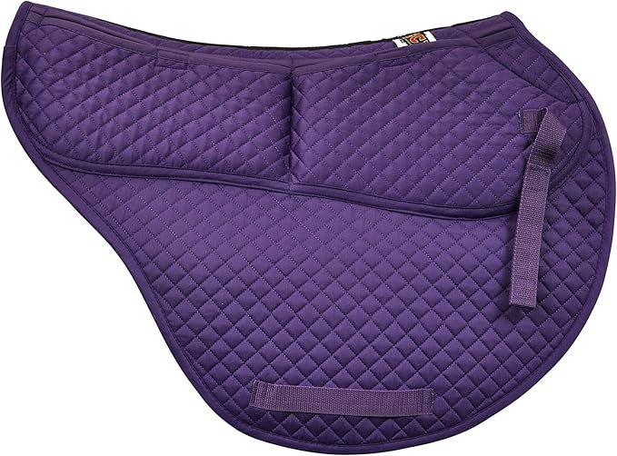 ECP Equine Comfort Products All-Purpose Contoured Correction Saddle Pad with Adjustable Memory Foam Inserts for Custom Support, Non-Slip, Shock Absorbing, 22” Spine, 19.5” Drop-PurrikoPets