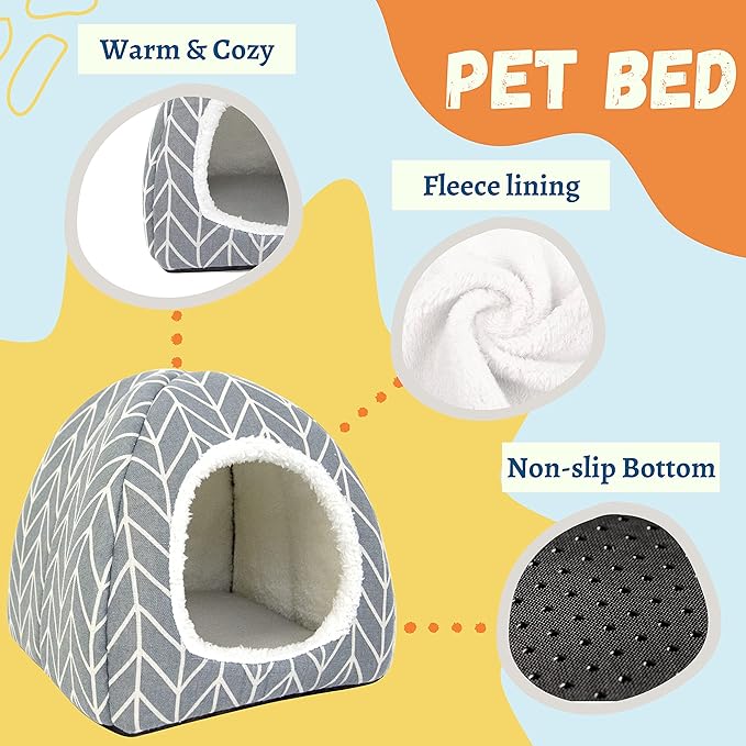 2 Pack Guinea Pig Hideout Bed Rabbit House Cave Accessories Cozy Hide-Out for Bunny Hedgehog Ferret Chinchilla&Other Small Animals-PurrikoPets