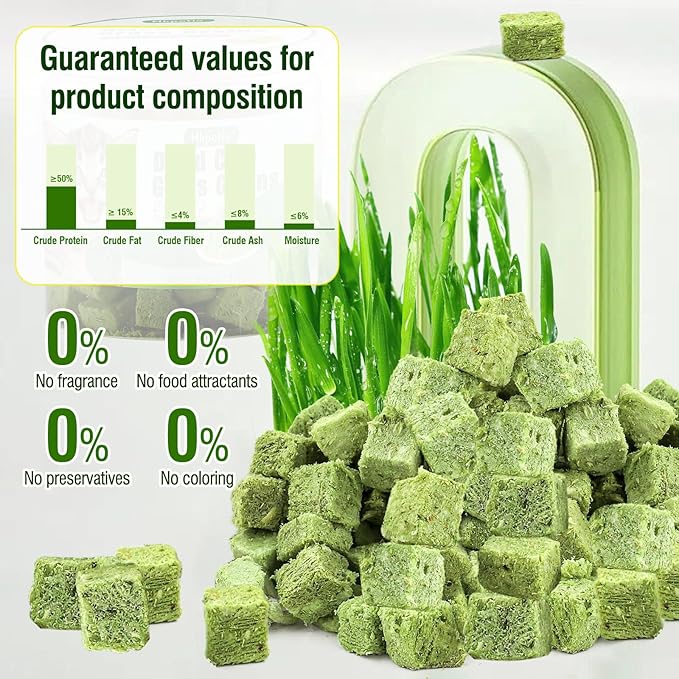 50g Cat Grass Teething Treat, Delicious Cat Grass Teething Snack Edible Cats Chew Toy for Teeth Cleaning and Hairball Removal-PurrikoPets