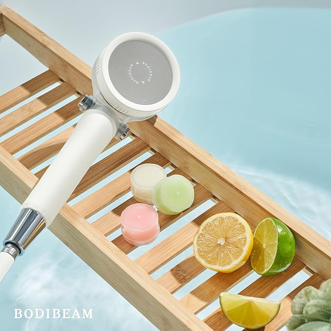 Filtered Handheld Shower Head with Vitamin C & Sediment Filter, High Pressure Water Flow, Water Saving, Reduces Chlorine for Dry Skin & Hair, On/Off Switch, Made in Korea, Spa-Like Shower- Pure White-PurrikoPets