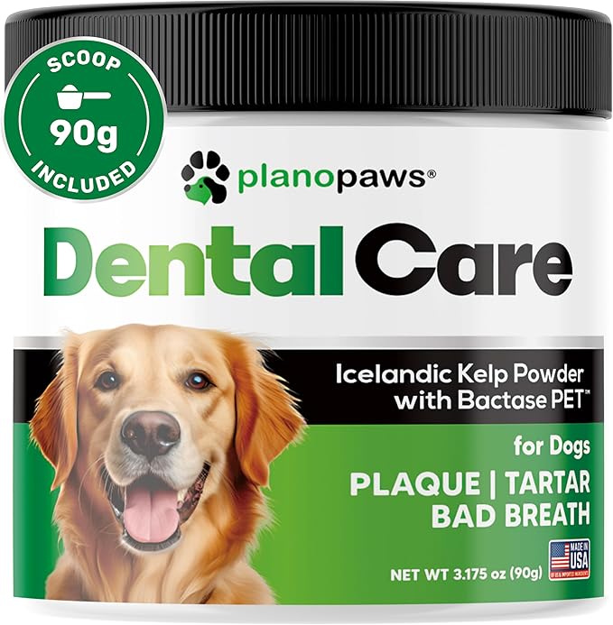 Dog Teeth Cleaning Powder - Plaque and Tartar Remover - Dental Powder with Bactase PET - Breath Freshener for Overall Dental Care - Supports Mouth, Teeth, and Gum Health for All Ages and Sizes-PurrikoPets