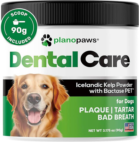 Dog Teeth Cleaning Powder - Plaque and Tartar Remover - Dental Powder with Bactase PET - Breath Freshener for Overall Dental Care - Supports Mouth, Teeth, and Gum Health for All Ages and Sizes-PurrikoPets