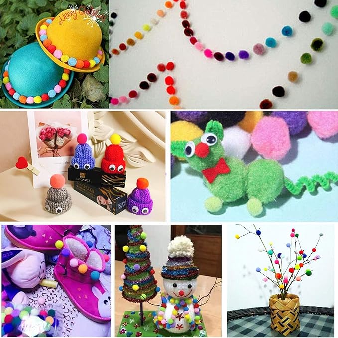 30Pcs 1.3 Inch Cat Toy Balls Soft Kitten Pompom Toys Indoor Cats Interactive Playing Quiet Ball Cats Favorite Toy, Cat Pom Pom Balls for Craft DIY Creative Crafts Decorations (Assorted Color)-PurrikoPets