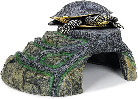 Gecko Tank Accessories, Tortoise Habitat Accessories, Ball Python Tank Accessories, Large Snake Hides, Perfect Terrarium Decor for Reptile Gecko Basking Humid Hiding (Large)-PurrikoPets