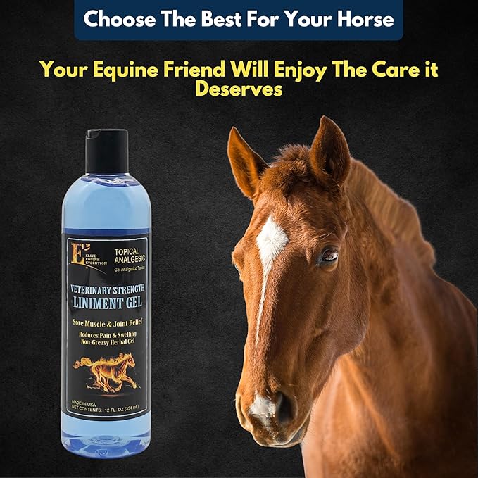 E3 Veterinary Strength Liniment Gel for Sore Muscle & Joint Relief - Reduces Pain & Swelling - Horse Liniment for Humans & Pets - Arthritis Aid - Non-Greasy Herbal Formula- Topical Analgesic-PurrikoPets