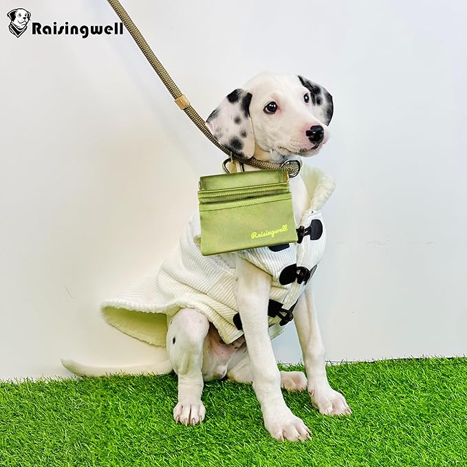 Dog Treat Pouch, Pocket Sized Pet Training Pouch, Hand Free Bronze Dog Walking Bag with Carabiner, Self-Closing Pet Feed Snack Reward, for Puppy Travel or Outdoor Use, NanoPTC-PurrikoPets