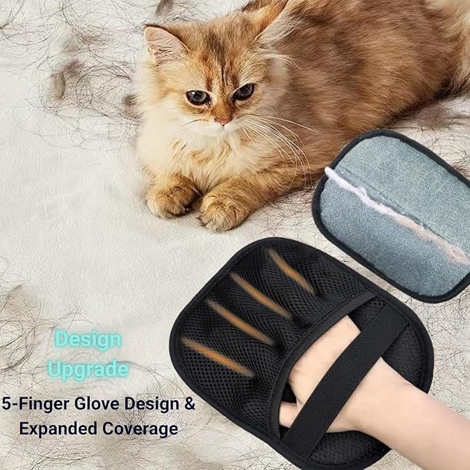 5-Pack Pet Hair Removal Gloves,Electrostatic Pet Hair Remover Tool,Dog Hair Remover Furniture Reusable & Washable Grooming Mitts,Lint & Fur Remover for Clothes, Carpets, Car Seats-PurrikoPets