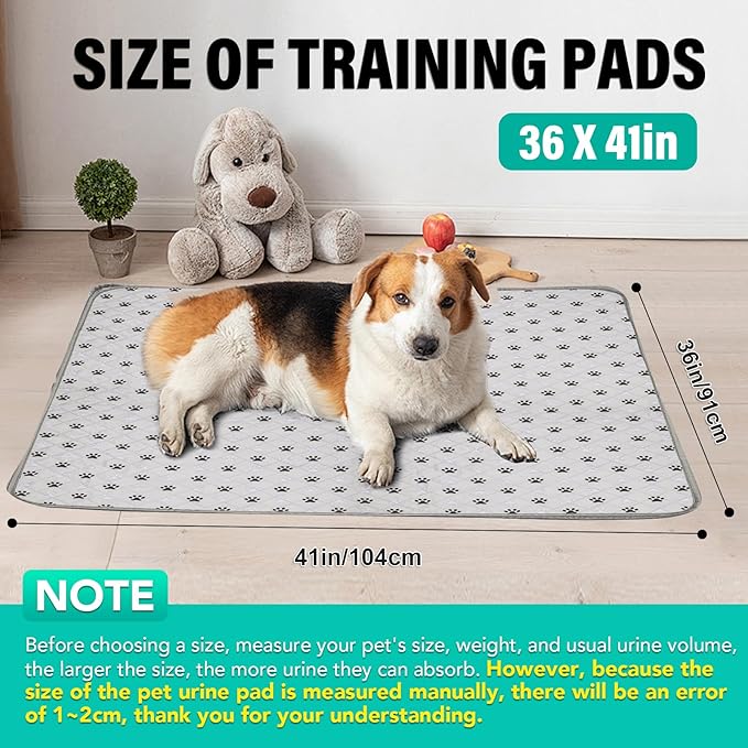 5 Pack Large 36"X41"Washable Pee Pads for Dogs Super Absorbent Dog Training Pads Non-Slip Waterproof Pet Training Pads Mats Whelping Pads for Dogs Cats Puppy-PurrikoPets