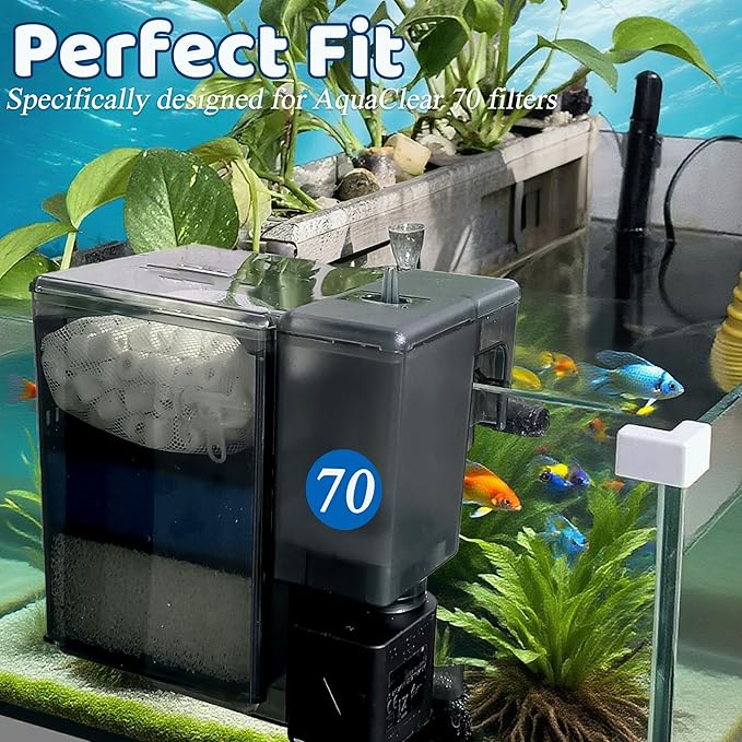 2 Sets of Upgraded Three-Stage Filtration Fish Tank Filter for AquaClear 70 Power Filter, 2 Set of Replacement Maintenance Kit for Fish Tank Filter for 40- to 70-Gallon Aquariums-PurrikoPets