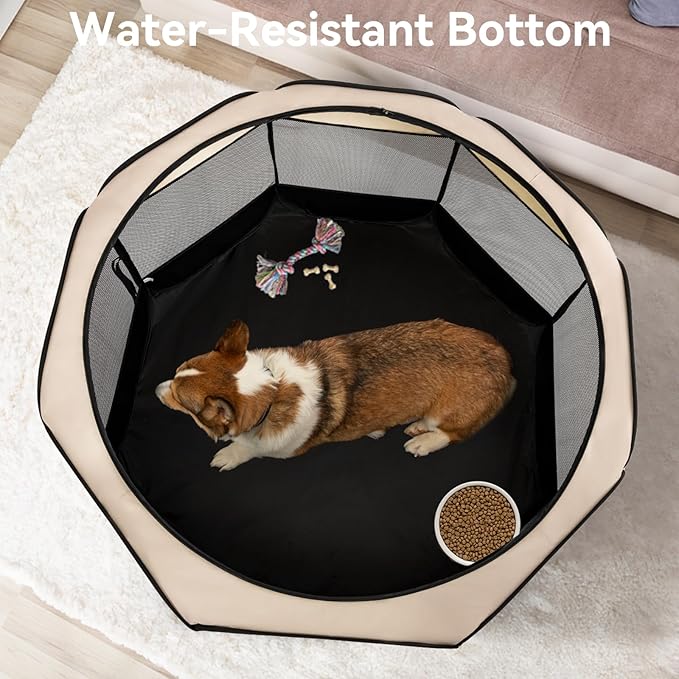 A4Pet Portable Kitten Playpen for Cats, 27" Foldable Pet Playpen for Puppy/Cat/Rabbit/Chick, with Removable Zipper Top & Mesh Panel(11”W × 7.5”H)-PurrikoPets