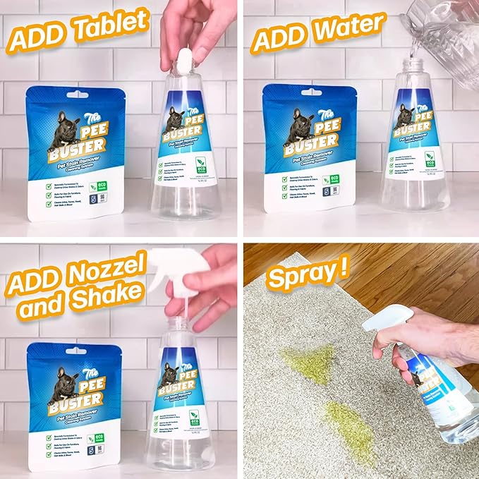 Generic Peebuster Pet Stain & Odor Remover - Cleaning Spray for Dog and Cat Urine, 1 Count (Pack of 1)-PurrikoPets