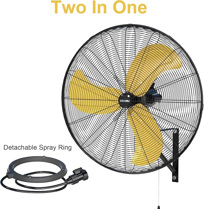 9600 CFM 30" Outdoor Wall Mount Misting Fans, High Velocity 3-Speed Waterproof Professional Oscillating Wall Fan, Heavy Duty Industrial Fan for Commercial, Garage, Warehouse, UL Listed-PurrikoPets