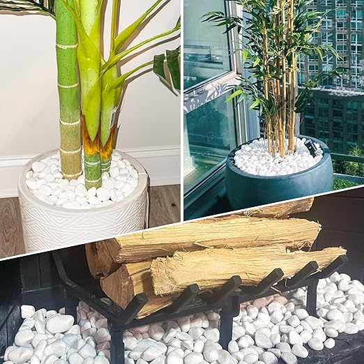 8LB 1"-2" White River Rocks for Plants, Polished Pebbles for Garden Landscaping, Planters, Aquariums, Vase Fillers – Indoor & Outdoor Decor-PurrikoPets