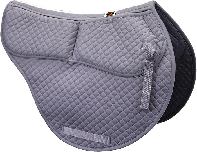 ECP Equine Comfort Products All-Purpose Contoured Correction Saddle Pad with Adjustable Memory Foam Inserts for Custom Support, Non-Slip, Shock Absorbing, 22” Spine, 19.5” Drop-PurrikoPets