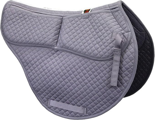 ECP Equine Comfort Products All-Purpose Contoured Correction Saddle Pad with Adjustable Memory Foam Inserts for Custom Support, Non-Slip, Shock Absorbing, 22” Spine, 19.5” Drop-PurrikoPets
