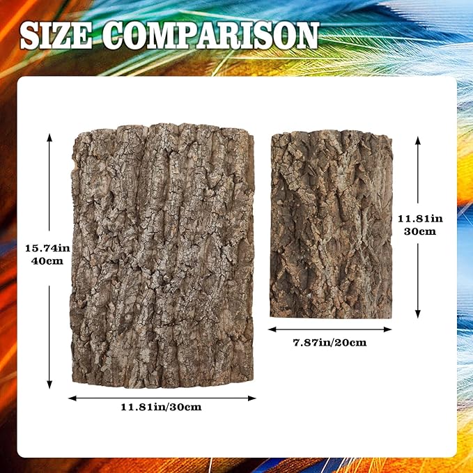 4 Pack Cork Bark Perch for Bird, 11.8 × 7.9 inch Natural Parrot Chewing Toys, Birdcage Background Decor Accessories, Bark Toy for Budgie Parakeet Cockatiel Lovebirds Conures Hamster Guinea Pig Rat-PurrikoPets