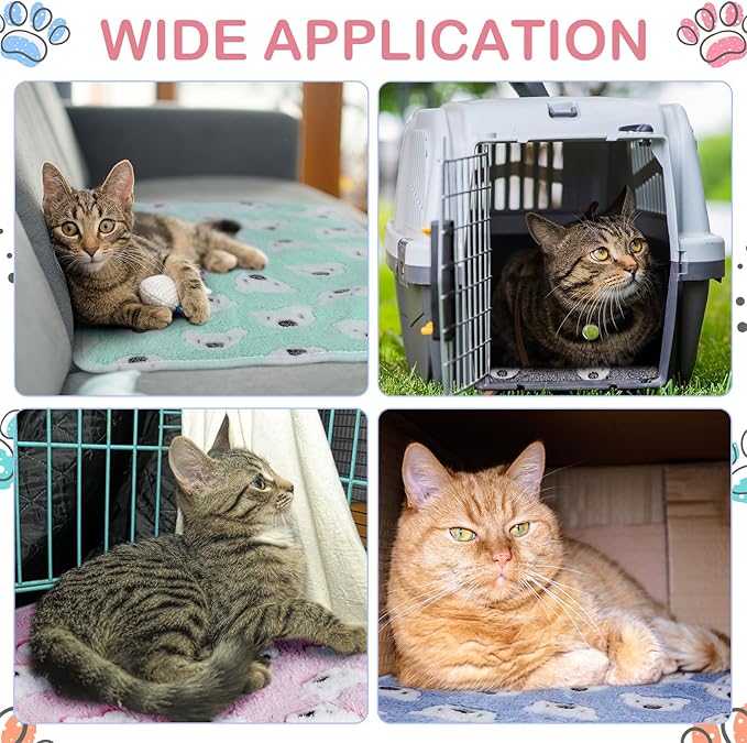 4 Pcs Waterproof Guinea Pig Blankets Washable Small Animal Fleece Bedding Absorbent Guinea Pig Cage Liners Reusable Pet Pee Pad Sleep Mat Pad Cover for Hamster Ferret (Bear Pattern,24 x 16 Inch)-PurrikoPets