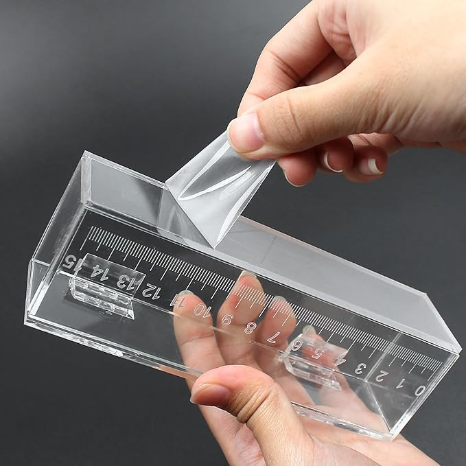 Fish Viewing Box Container with Lid and Scale, Acrylic Portable Fishing Mini Aquarium, Small Fish Breeder Hatching Boxes, Safe Tank Case for Breeding Egg Photo Isolation Outdoor Indoor-PurrikoPets