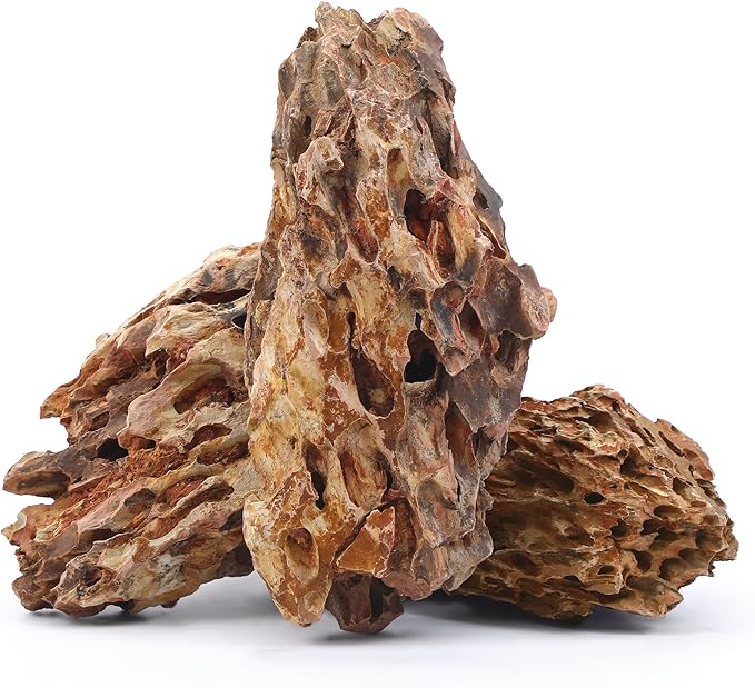 10-12 Inches Natural Dragon Stone 3 PCS Extra Large Aquarium Rocks for Aquascaping, Aquarium Landscaping, Terrariums, Fish Tank Decoration, Vivariums, Paludarium, Amphibian Enclosures-PurrikoPets