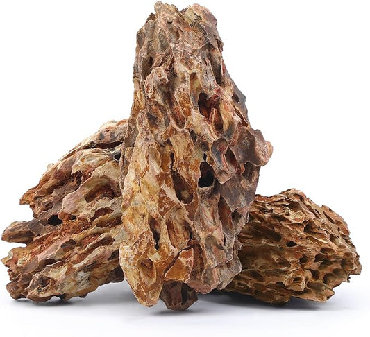 10-12 Inches Natural Dragon Stone 3 PCS Extra Large Aquarium Rocks for Aquascaping, Aquarium Landscaping, Terrariums, Fish Tank Decoration, Vivariums, Paludarium, Amphibian Enclosures-PurrikoPets